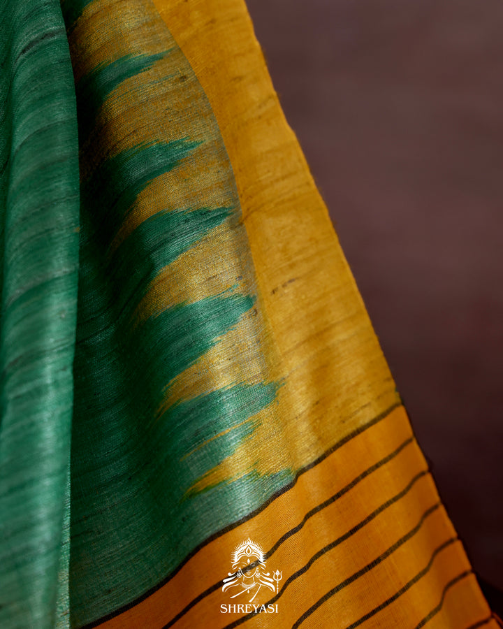 Handloom Pure Gopalpur Tussar Silk Saree with Ikat Pallu