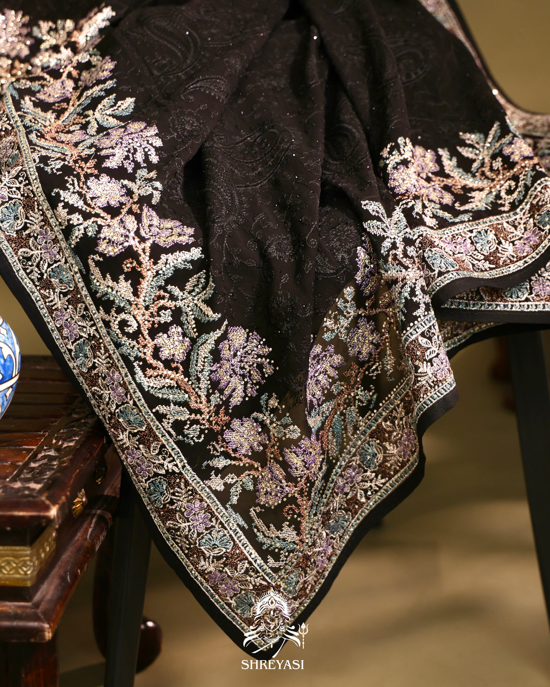 Georgette Saree with Thread Embroidery