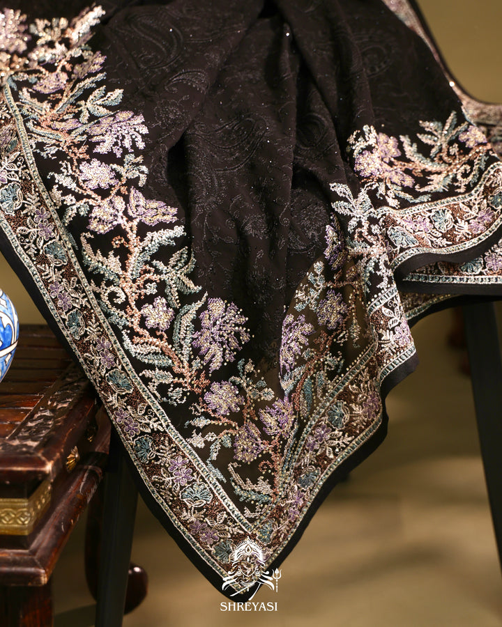 Georgette Saree with Thread Embroidery