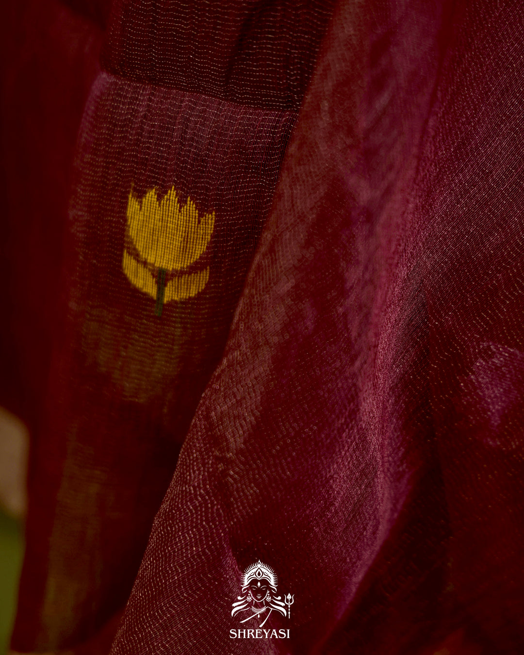 Handloom Silk Linen Jamdani Saree with Tissue Paithani Pallu