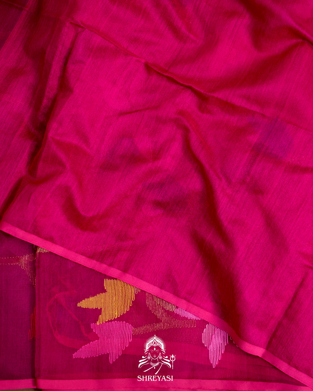Handloom Pure Muslin Jamdani Saree in Full Jaal Needle Weaving
