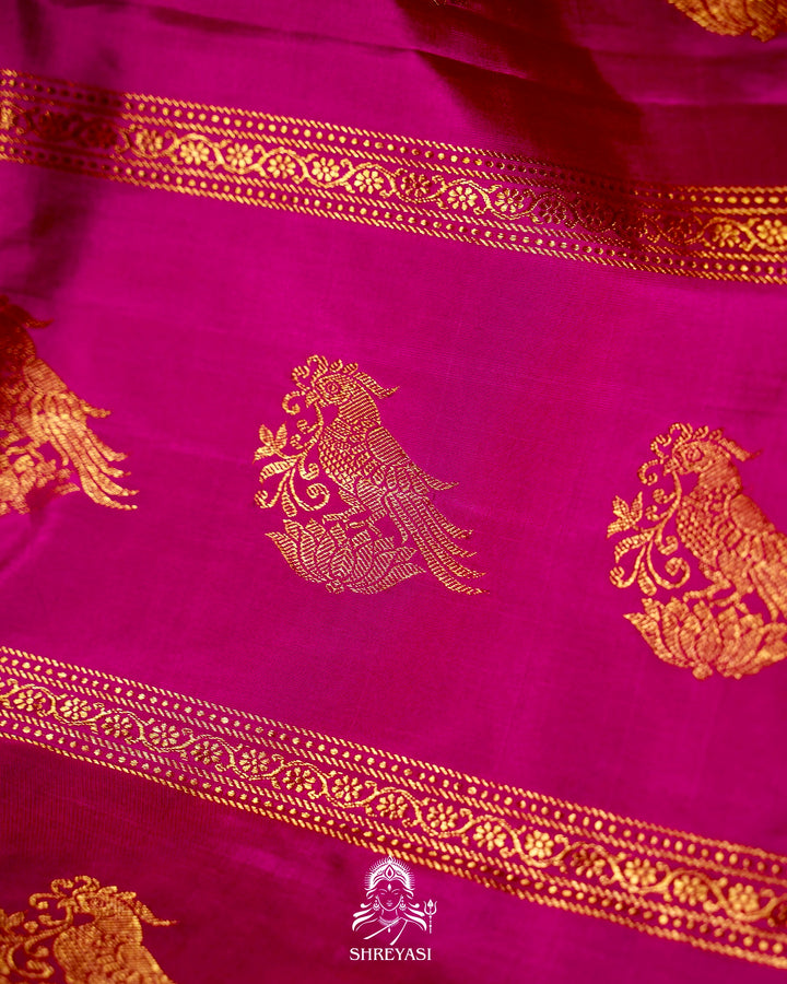Traditional Tanjore Painting on Handloom Pure Kanjivaram Silk Sarees with Real Zari