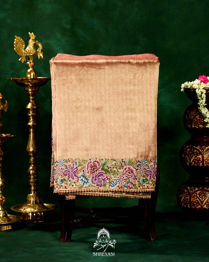 Banarasi Tissue Silk Saree with Petit Point Embroidery