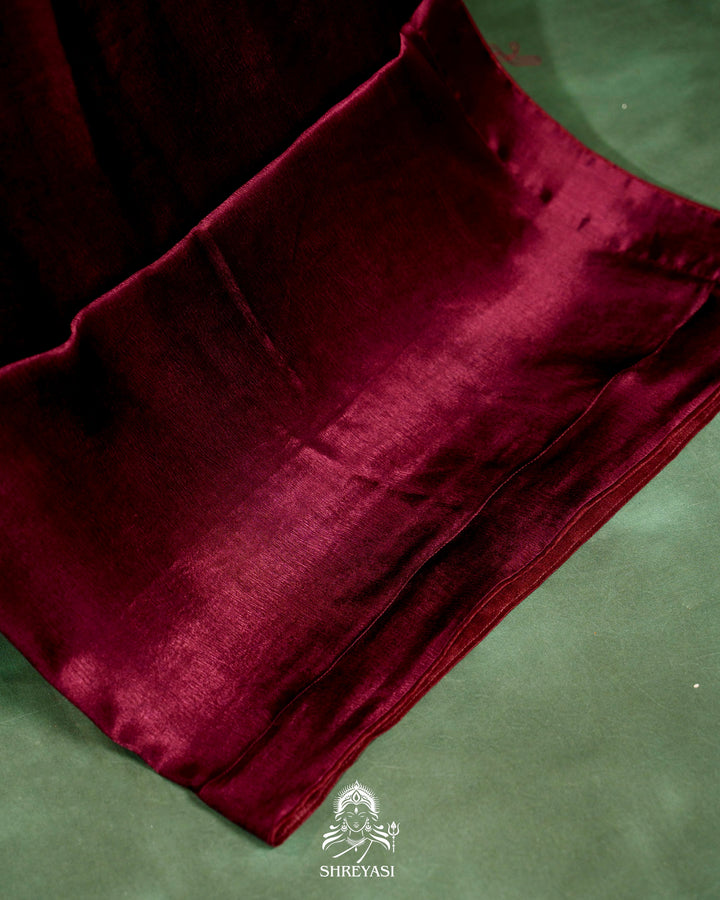 Pure Crepe Silk Saree with Bird Embroidery