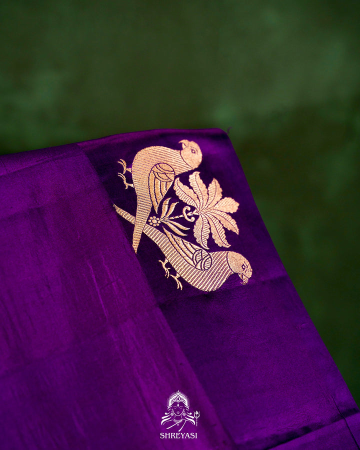 Pure Banarasi Soft Silk Saree with Mashru Border