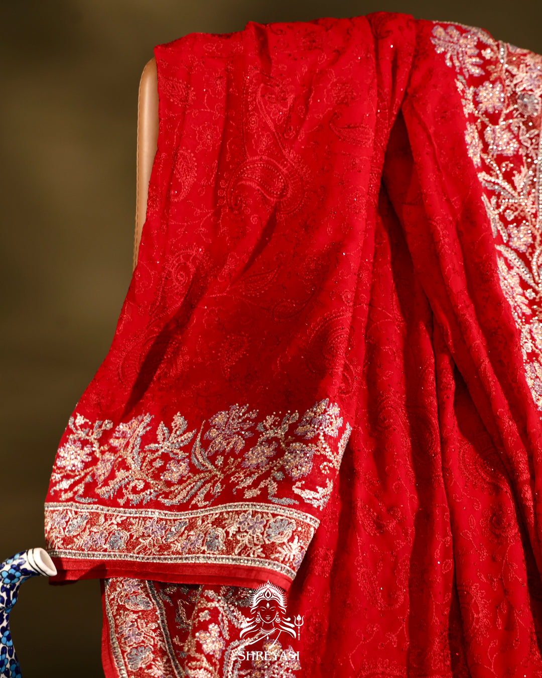 Georgette Saree with Thread Embroidery