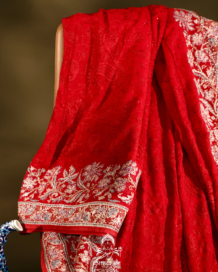 Georgette Saree with Thread Embroidery