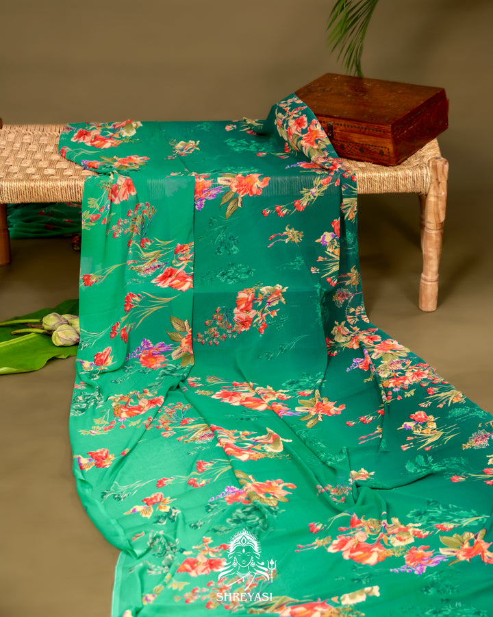 Floral Georgette Saree