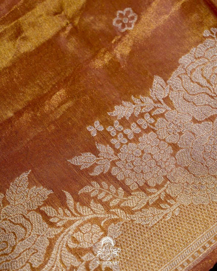 Banarasi Ektara Kora Tissue Silk Saree with Embroidered Blouse
