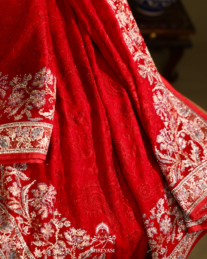 Georgette Saree with Thread Embroidery