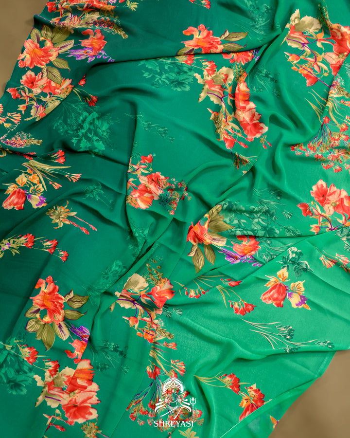 Floral Georgette Saree