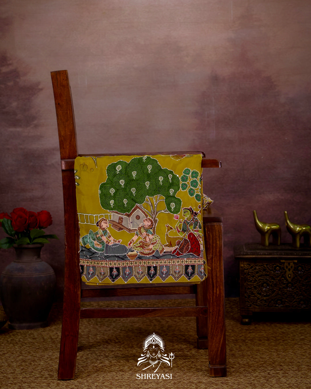 Pure Crepe Silk Saree with Kantha Embroidery