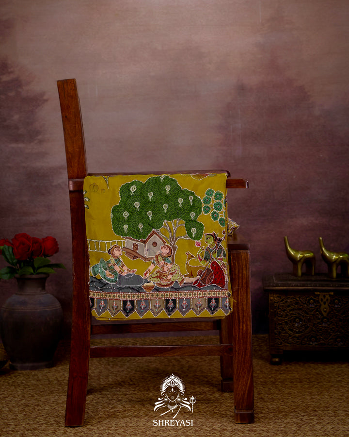 Pure Crepe Silk Saree with Kantha Embroidery