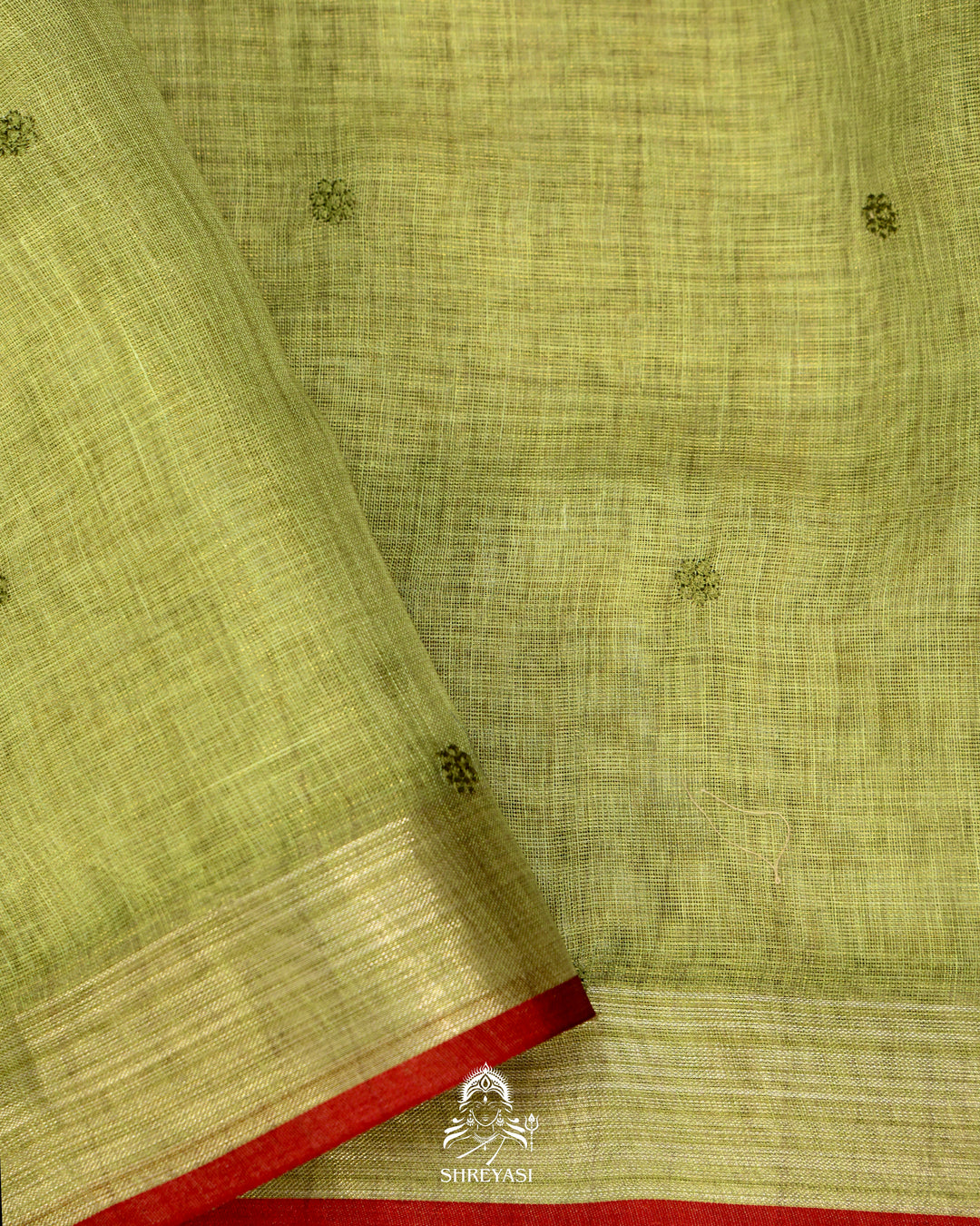 Bengal Linen Saree with Resham Floral Embroidery