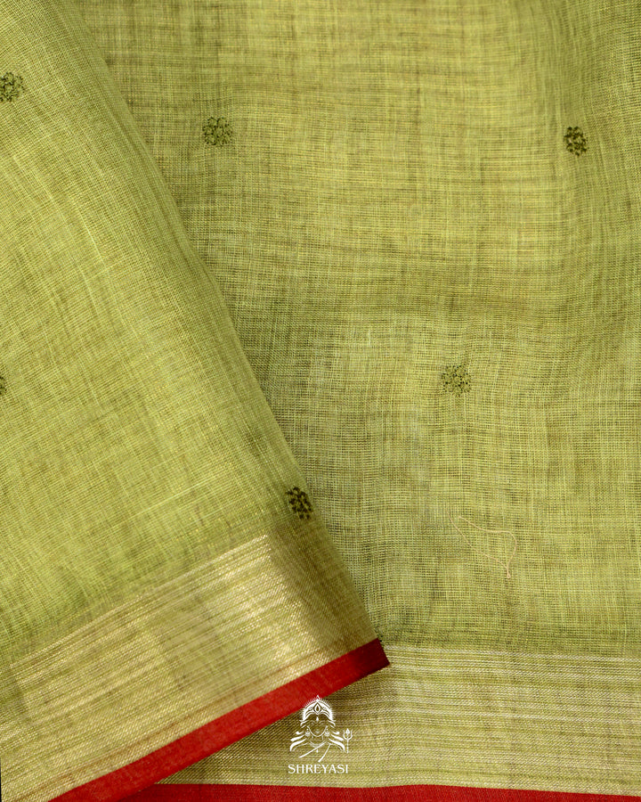 Bengal Linen Saree with Resham Floral Embroidery