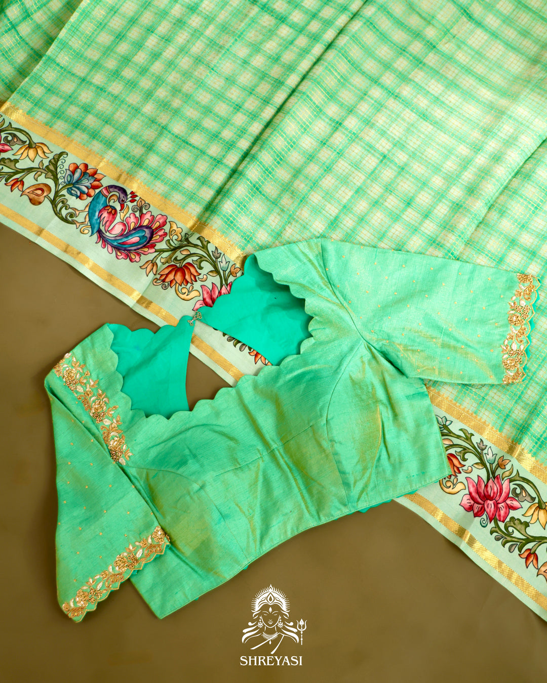 Mysore Silk Saree with Tanjore Design Border and Pallu