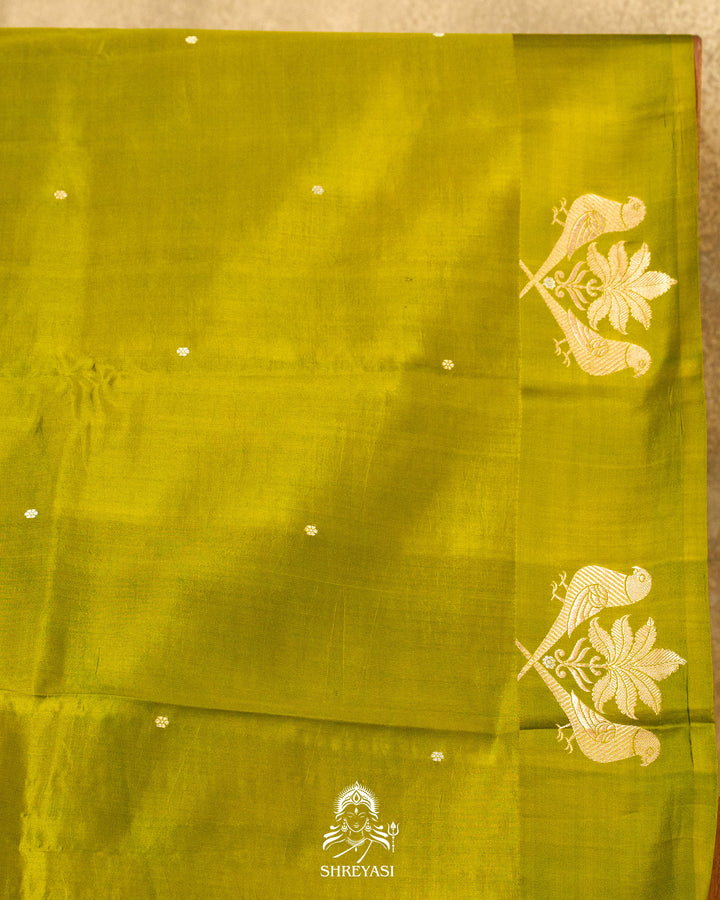 Pure Banarasi Soft Silk Saree with Mashru Border