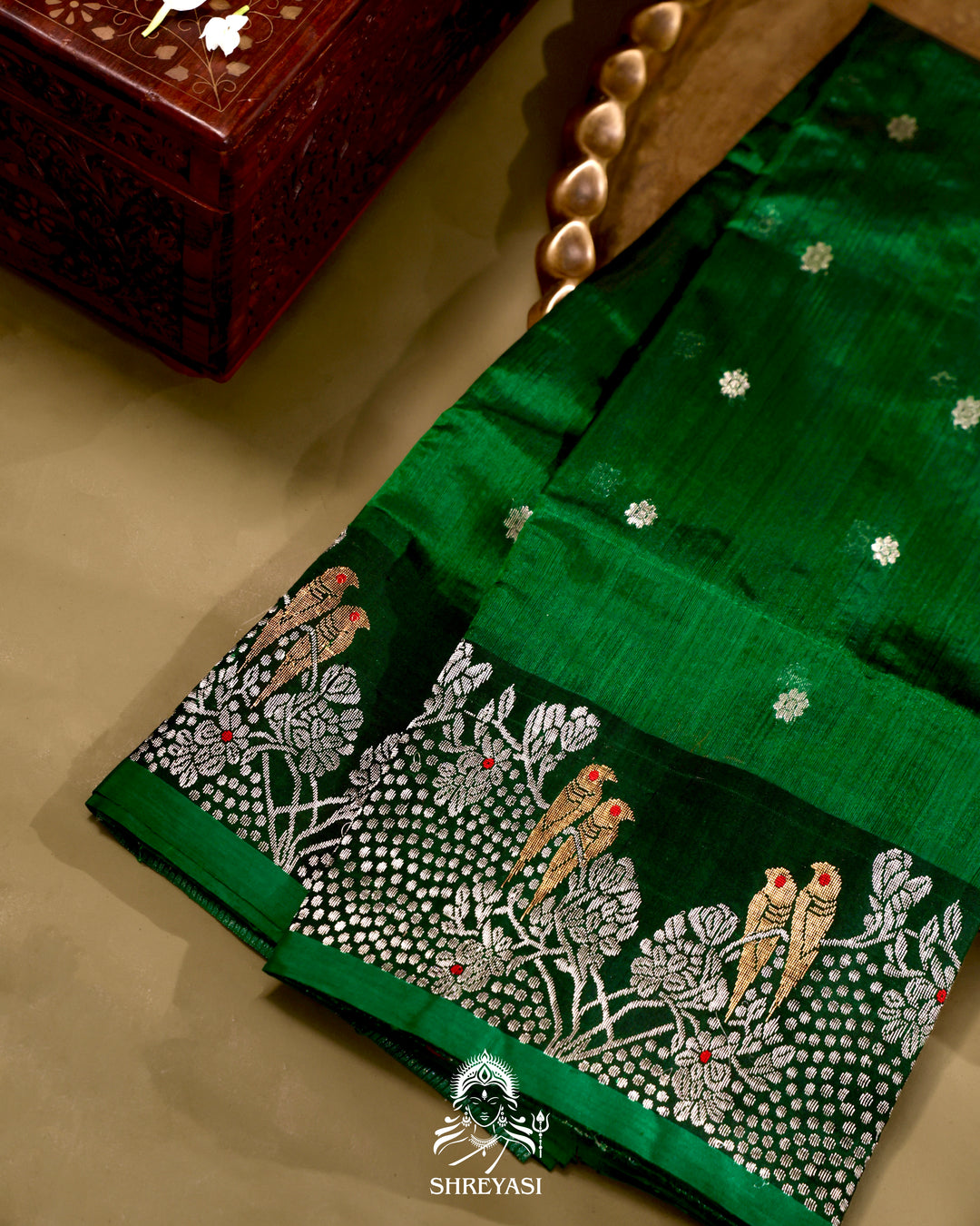 Chanderi Silk Saree with Meenakari Weaving