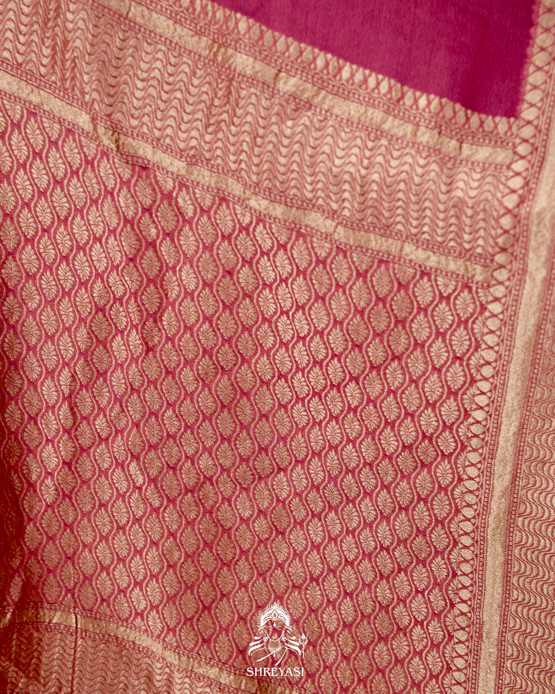 Banarasi Chiffon Khaddi Georgette Saree with Meenakari Weaving & Hand Embroidered Blouse