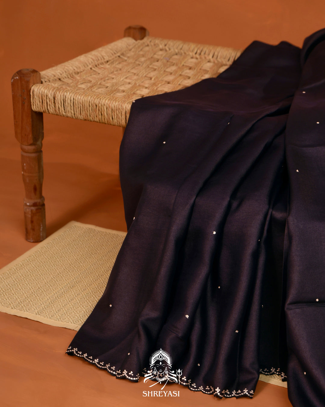 Tussar Silk Saree with Paithani Pen Kalamkari Blouse