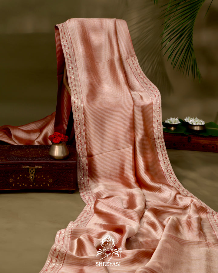 Banarasi Brocade Silk Saree in Tanchoi Weave with PenKalamkari Blouse