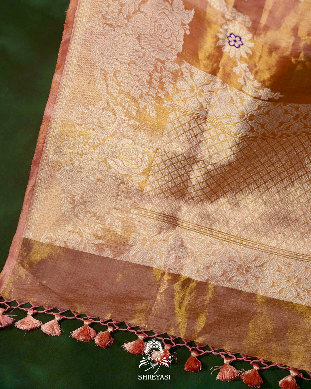 Banarasi Ektara Kora Tissue Silk Saree with Embroidered Blouse