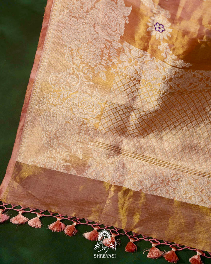 Banarasi Ektara Kora Tissue Silk Saree with Embroidered Blouse