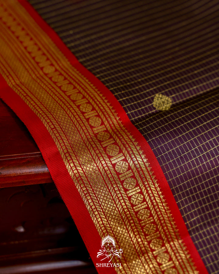 Kanjivaram Silk Saree with Real Zari and Vairoosi Weaving