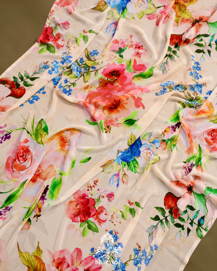 Floral Georgette Saree