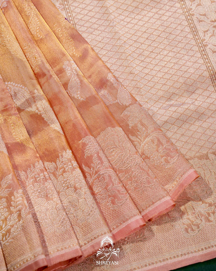 Banarasi Ektara Kora Tissue Silk Saree with Embroidered Blouse