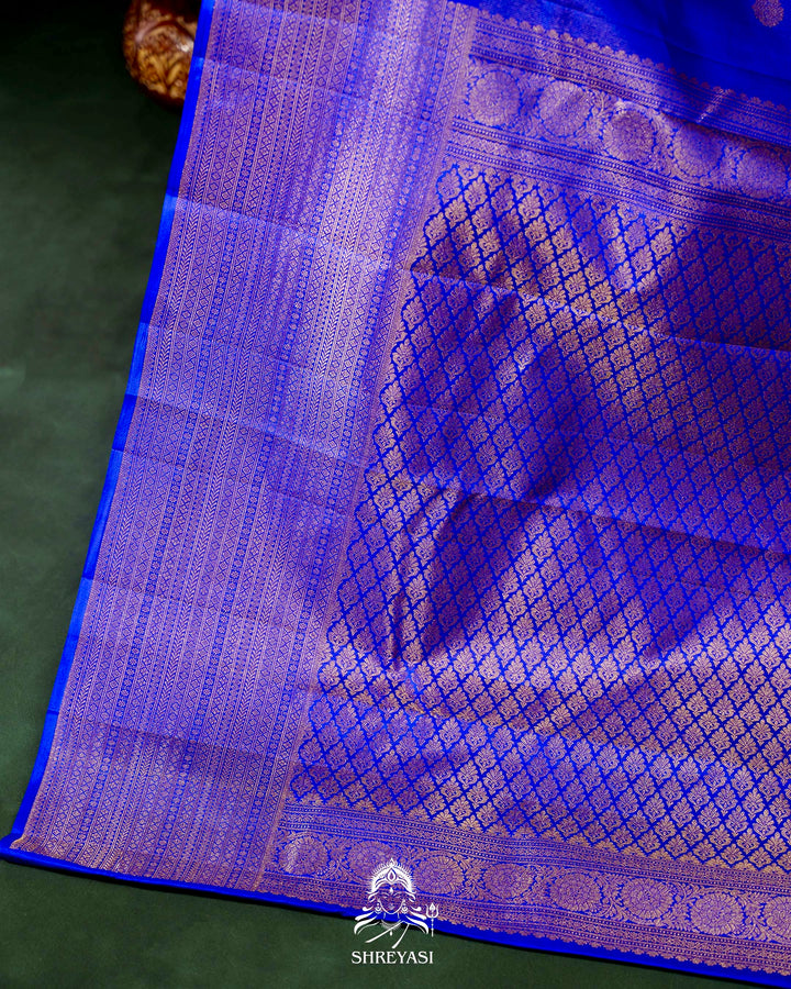 Handloom Pure Kanjivaram Silk Saree in Royal Blue
