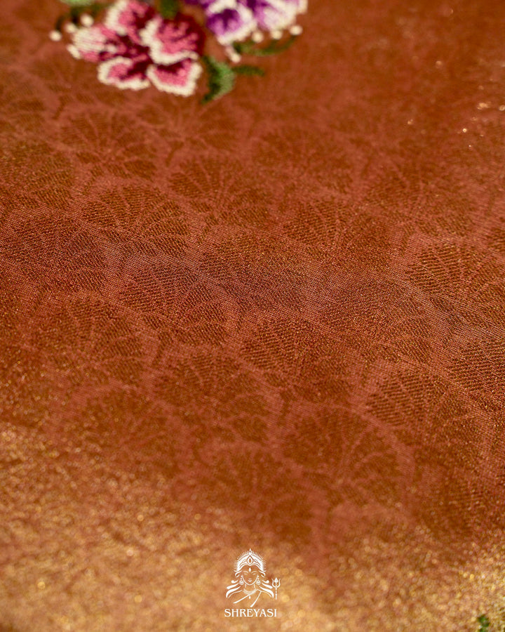 Banarasi Tissue Silk Saree with Petit Point Embroidery