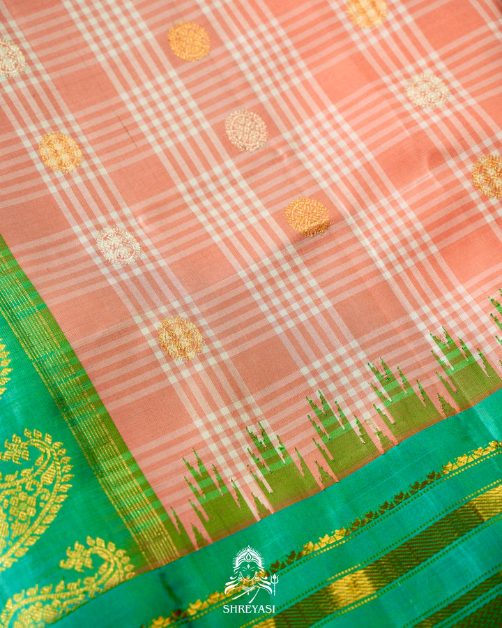 Premium Handloom Pure Gadwal Silk Saree with Kuttu Korvai Border