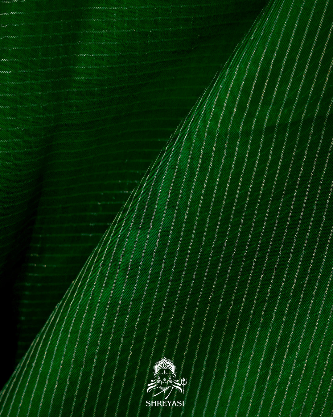 Pure Organza Silk Saree in Emerald Green with Embroidered Border