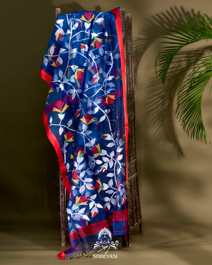 Muslin Jamdani Saree with Full Jaal Weaving