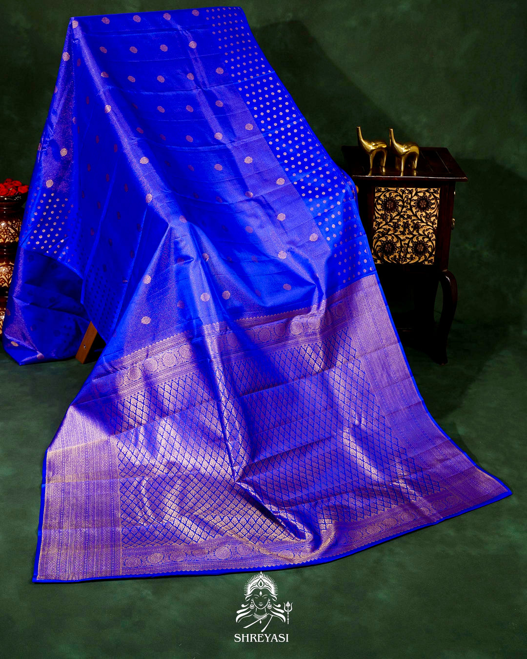 Handloom Pure Kanjivaram Silk Saree in Royal Blue