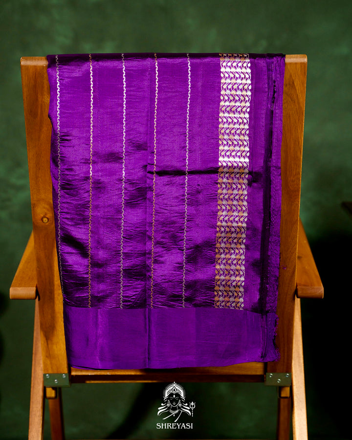 Pure Banarasi Soft Silk Saree with Mashru Border