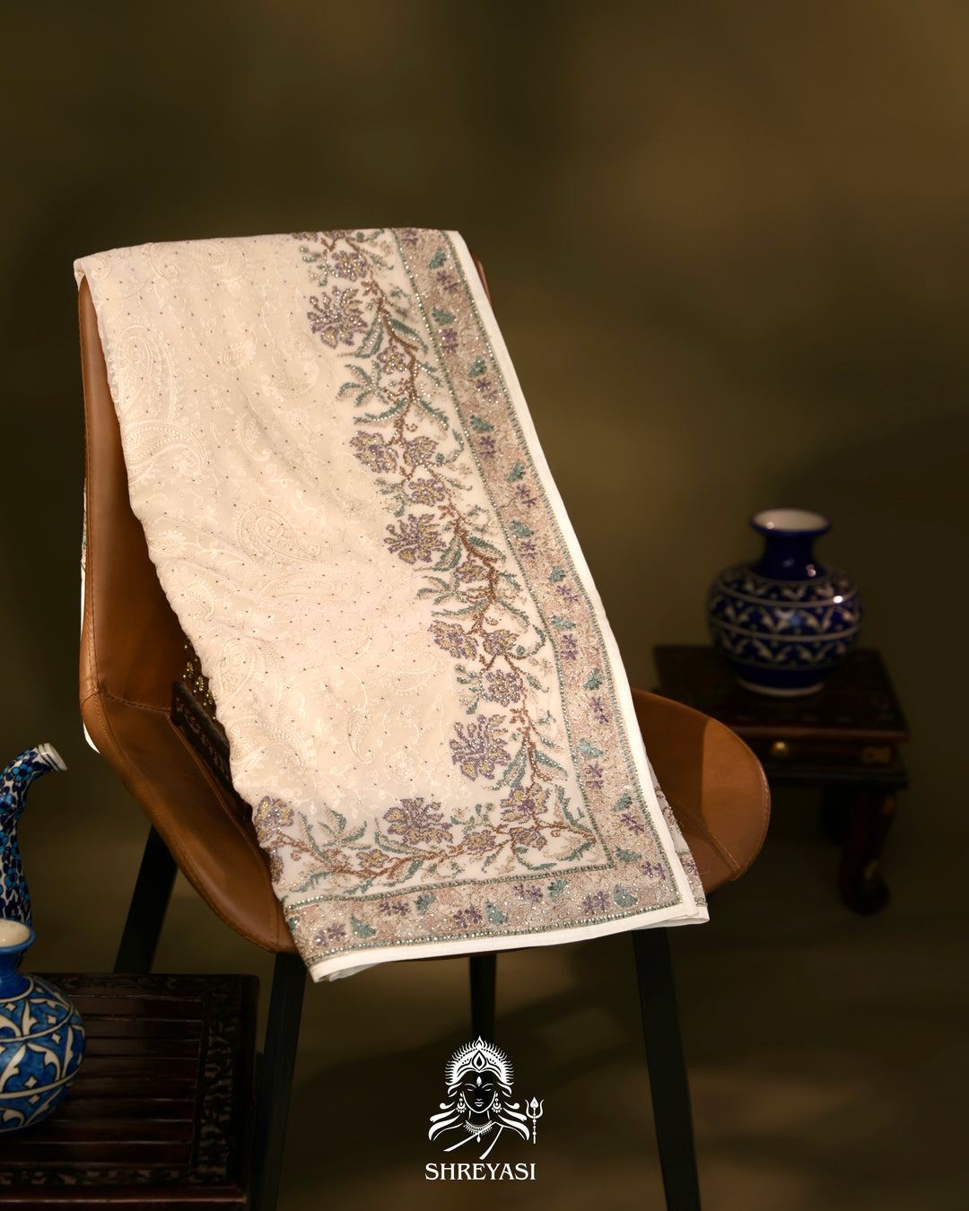 Georgette Saree with Thread Embroidery