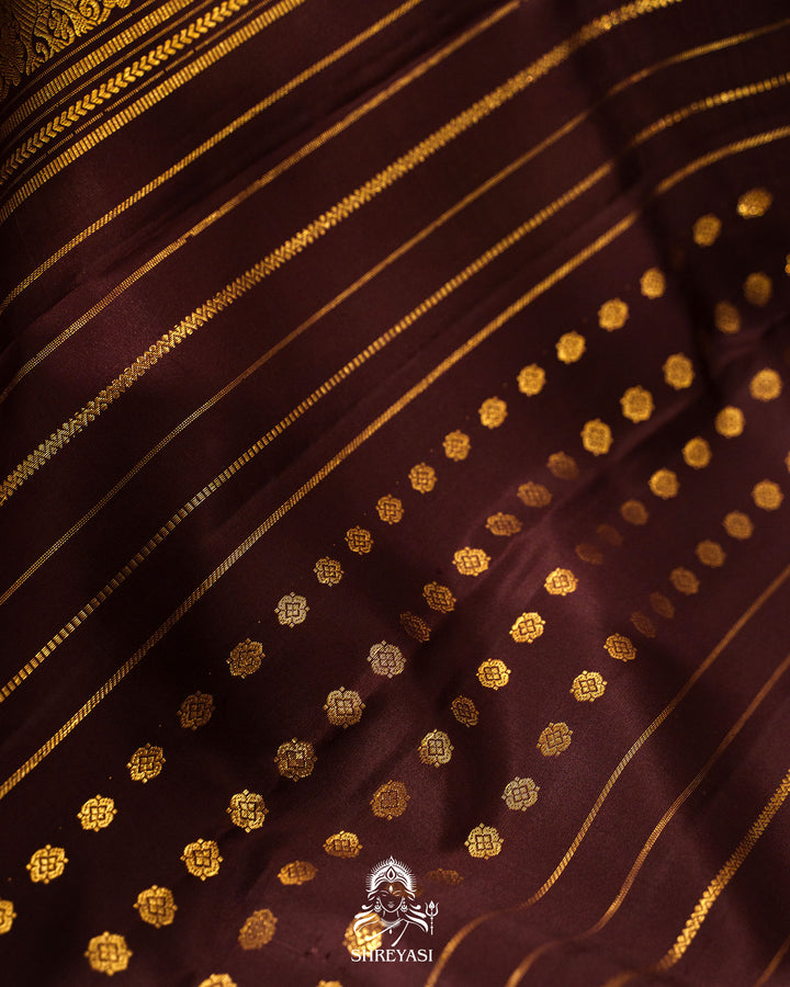 Vintage Style Kanjivaram Silk Saree with Kattam Checks & Small Borders