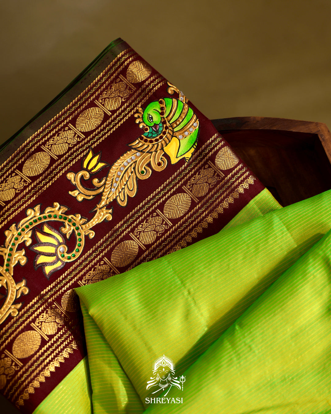 Kanjivaram Silk Saree with Tanjore Artwork