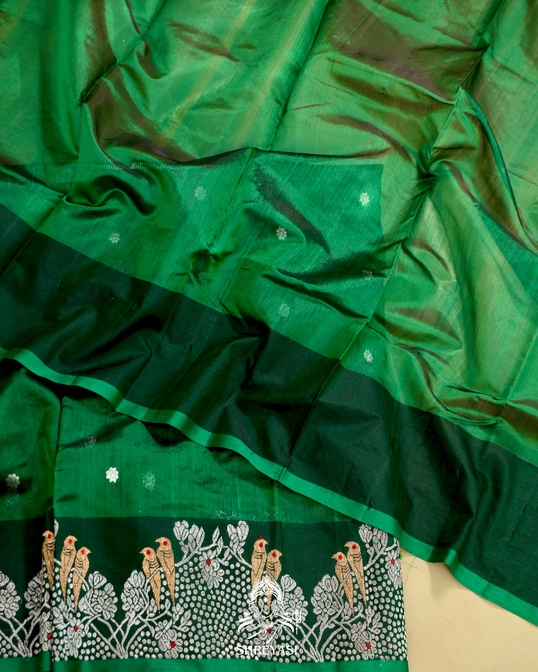 Chanderi Silk Saree with Meenakari Weaving