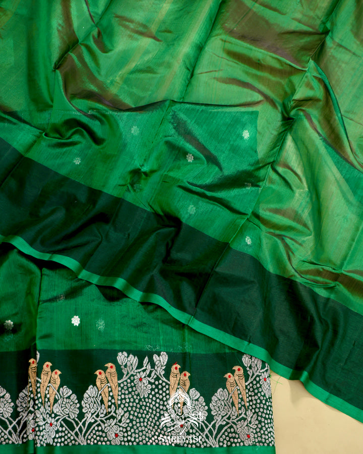 Chanderi Silk Saree with Meenakari Weaving