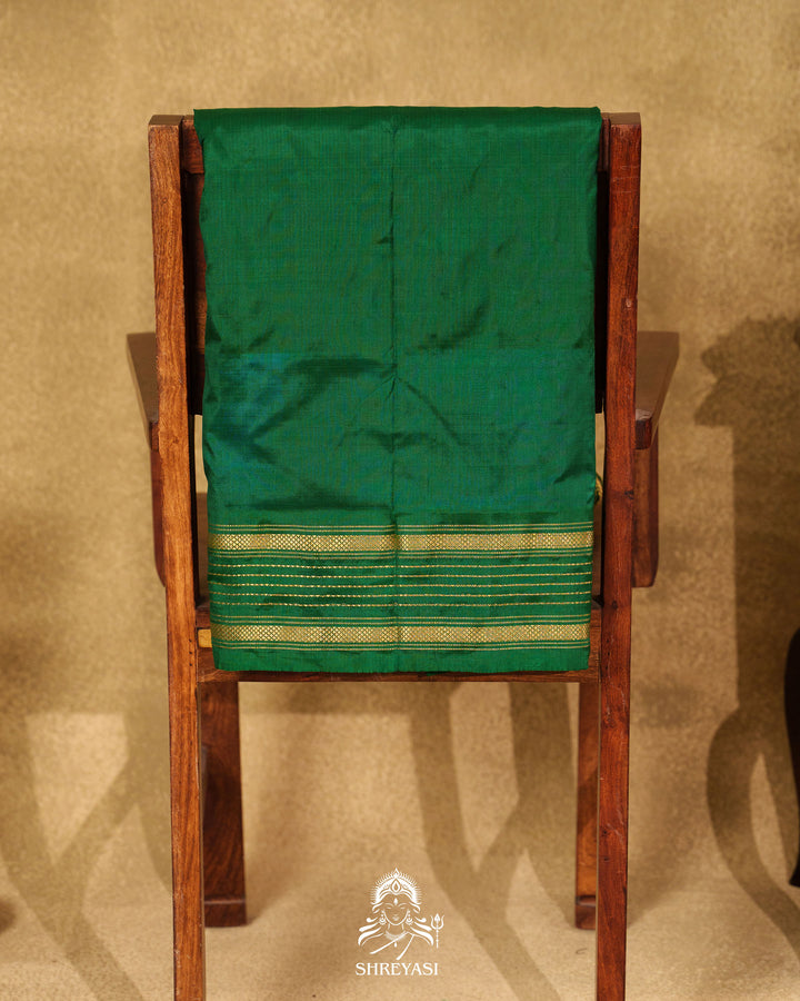 Handloom Pure Pochampally Double Ikkat Silk Saree with Kanchi Borders