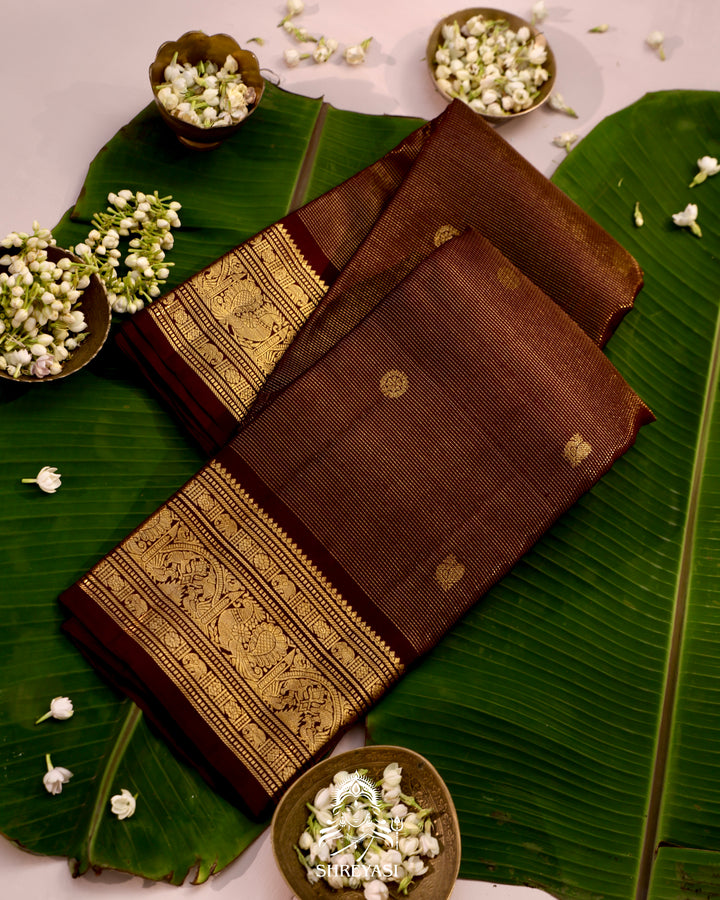 Handloom Kanjivaram Silk Saree with Real Zari