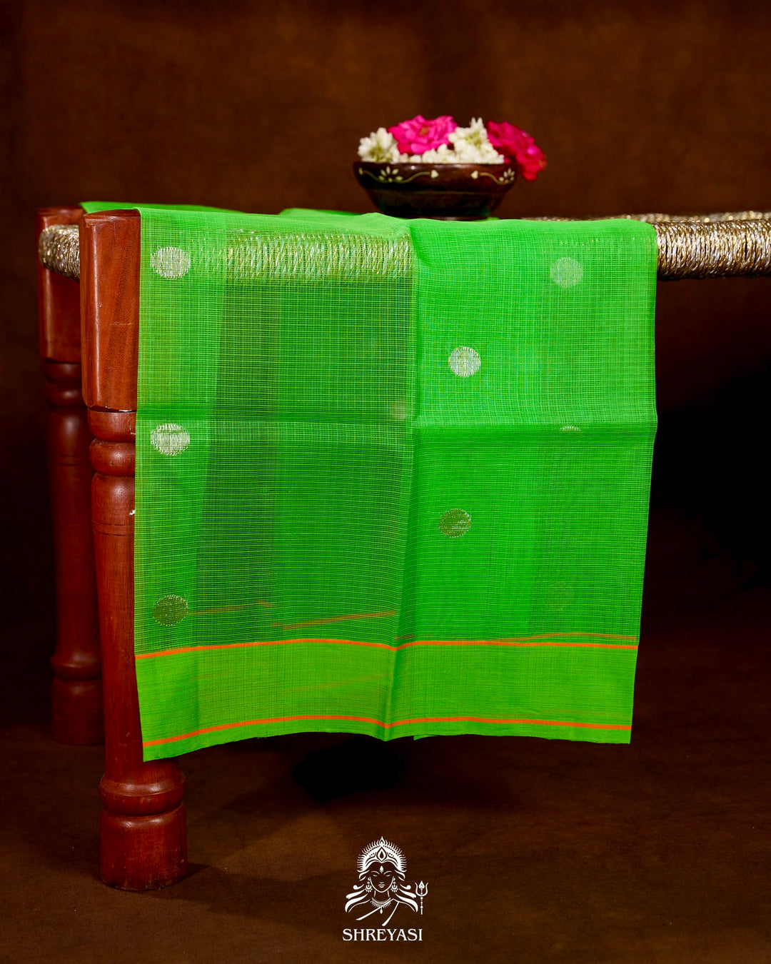 Handloom Pure Zari Kota Saree with Contrast Blouse
