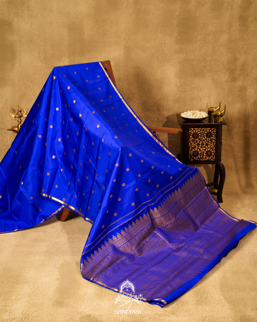 Royal Blue Handloom Pure Kanjivaram Silk Saree