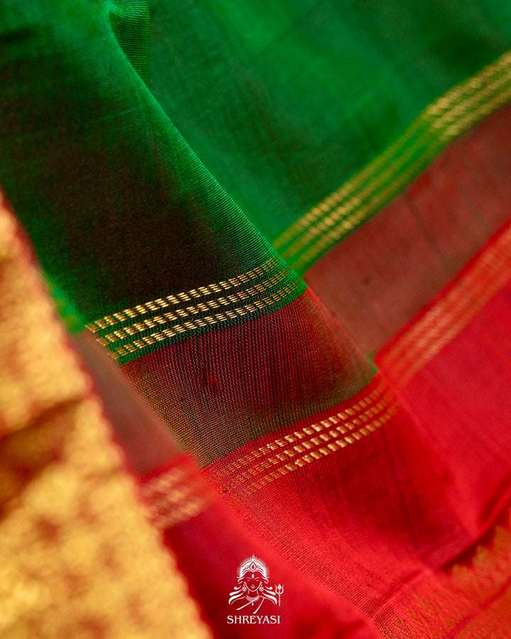 Handloom Pure Kanjivaram Silk Sarees with Real Zari and Hand Painted Tanjore Art