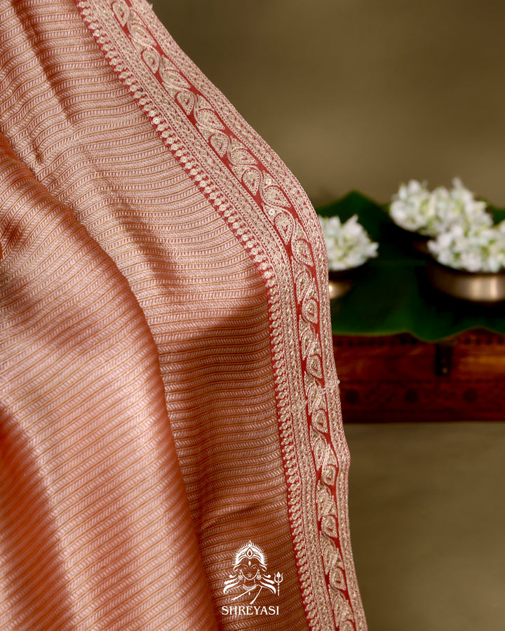 Banarasi Brocade Silk Saree in Tanchoi Weave with PenKalamkari Blouse