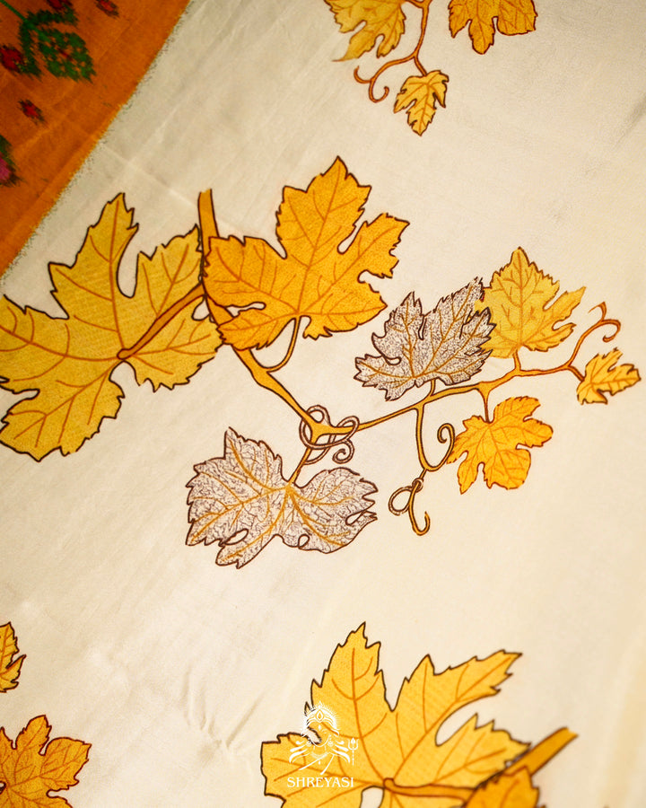 Handloom Pure Pochampally Ikkat Silk Saree with Digital Print