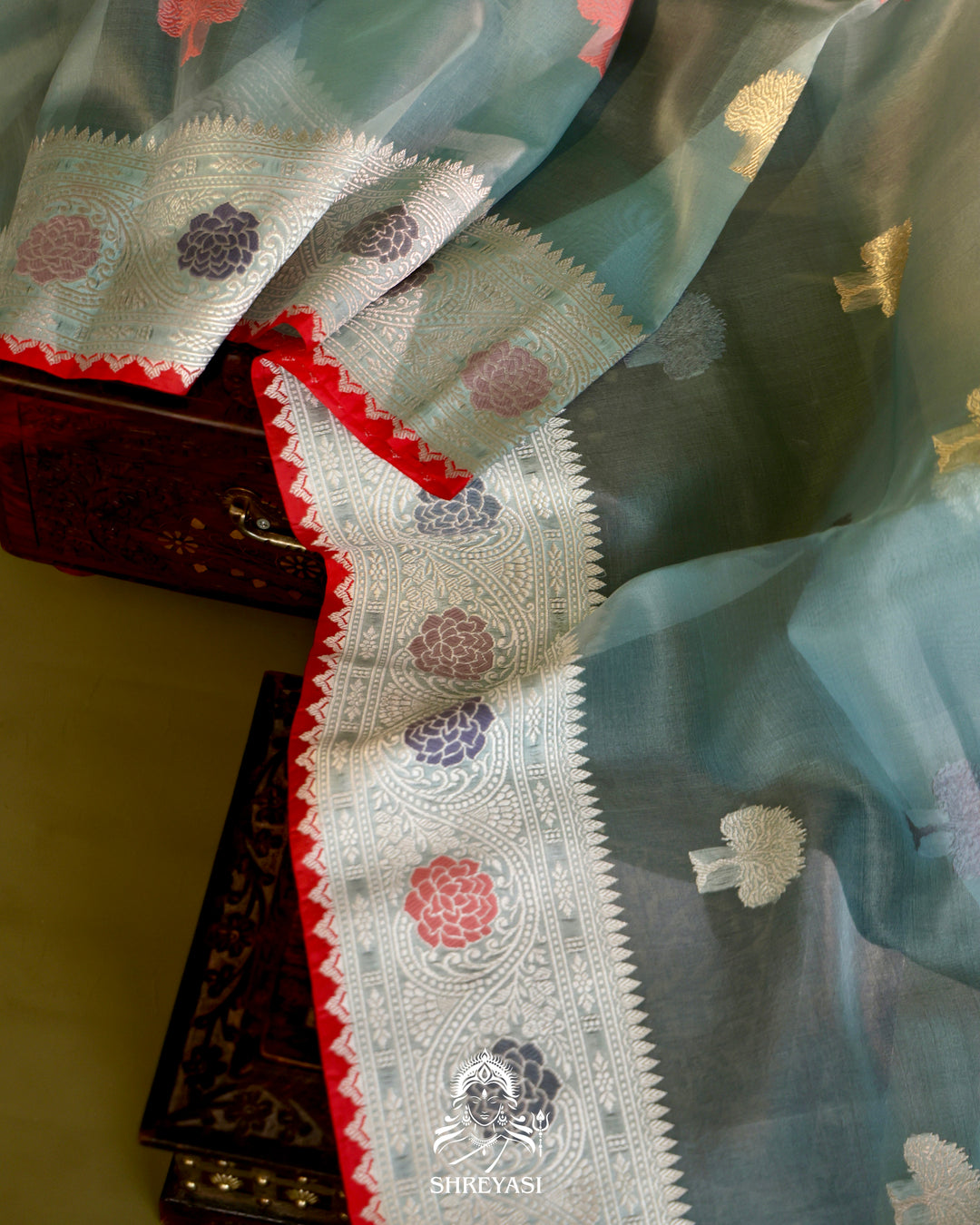 Banarasi Ektara Kora Silk Saree